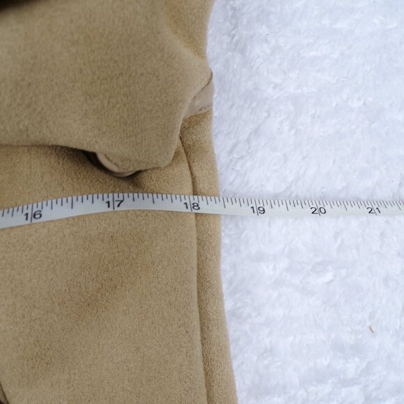 West of Melrose Full Zip Tan Shearling Jacket with Belt Faux Suede Size XS - Picture 10 of 12